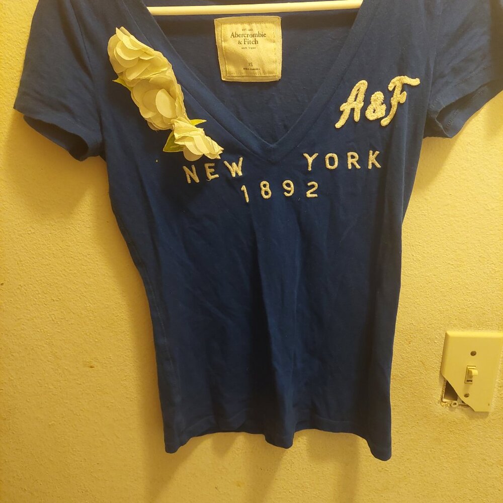 Abercrombie and Fitch New York Blue Flower Top